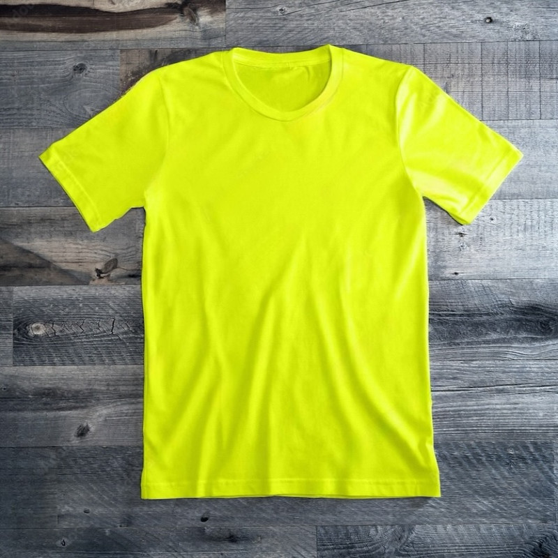Made in Portugal Organic Pima Combed Cotton Unisex Crewneck Regular Fit T Shirt Neon Green